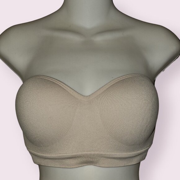 Auden Nude Strapless Push-Up Seamless Bandeau Bra Size M Molded Cups Wireless - Picture 5 of 11